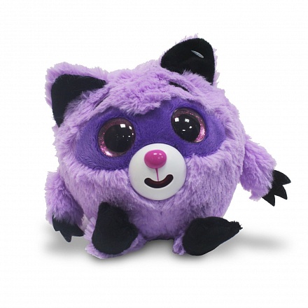 Мягкая игрушка из серии Дразнюка-Zoo – Фиолетовый енот, показывает язык, 13 см. 